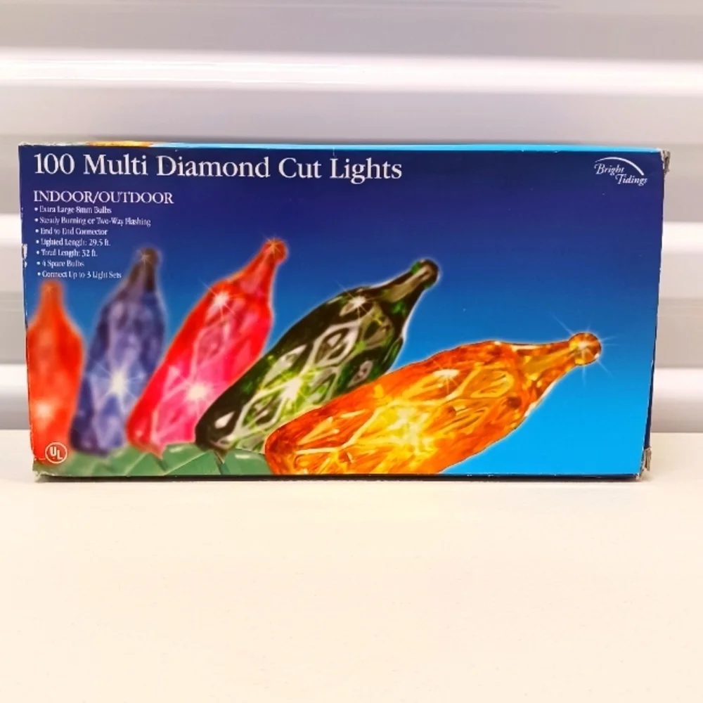 Michaels Bright Tidings 100 Multi Diamond Cut Christmas Lights Indoor Outdoor